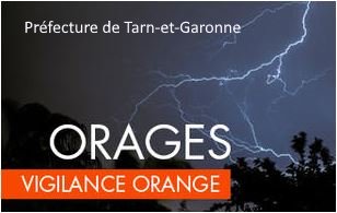 Vigilance orange pour risques d'orages  @Prefet_82